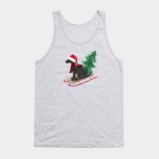 Black Lab Christmas Sled Tank Top